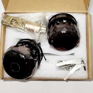 Black Crystal Door Knob Set